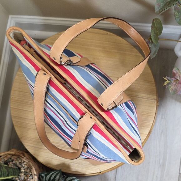Coach RARE Vintage Striped Canvas Tote and Wristlet Set - Picture 10 of 16
